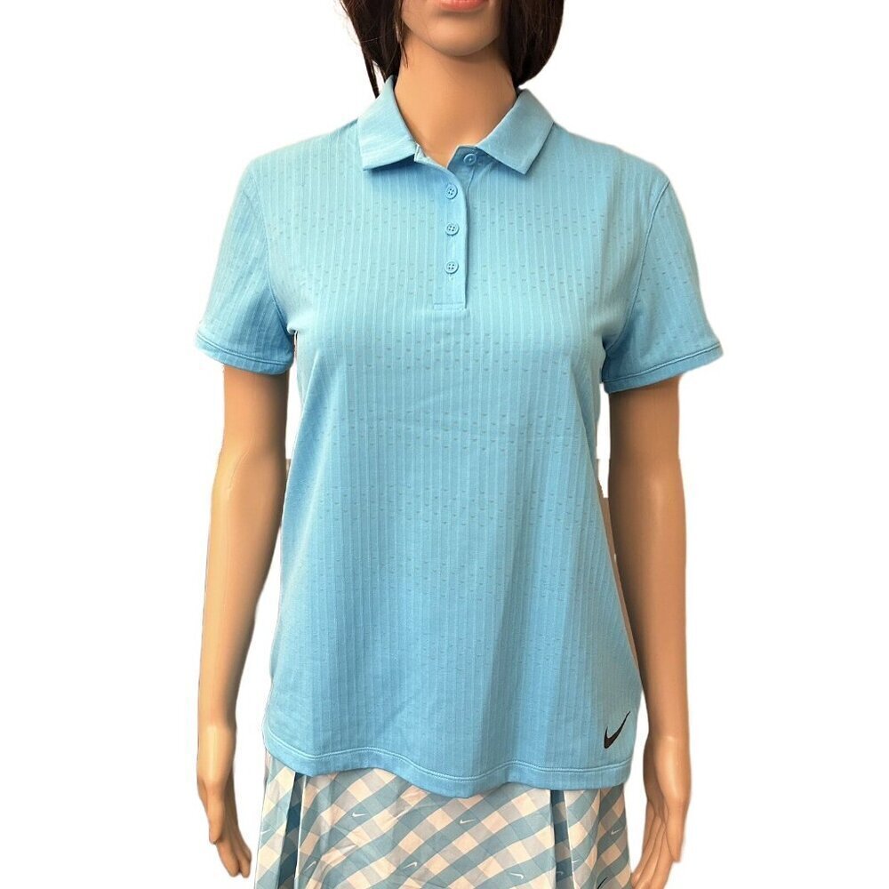 Nike Women’s Dri-Fit Light Blue Short Sleeves Golf Polo Shirt Top Size S NWT $68